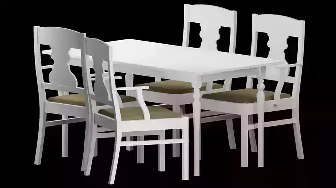 Dining Table and Chairs White