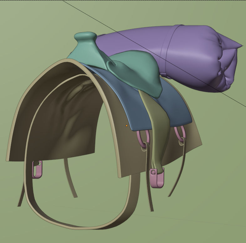 Horse Saddle  Low-poly 3D model_2
