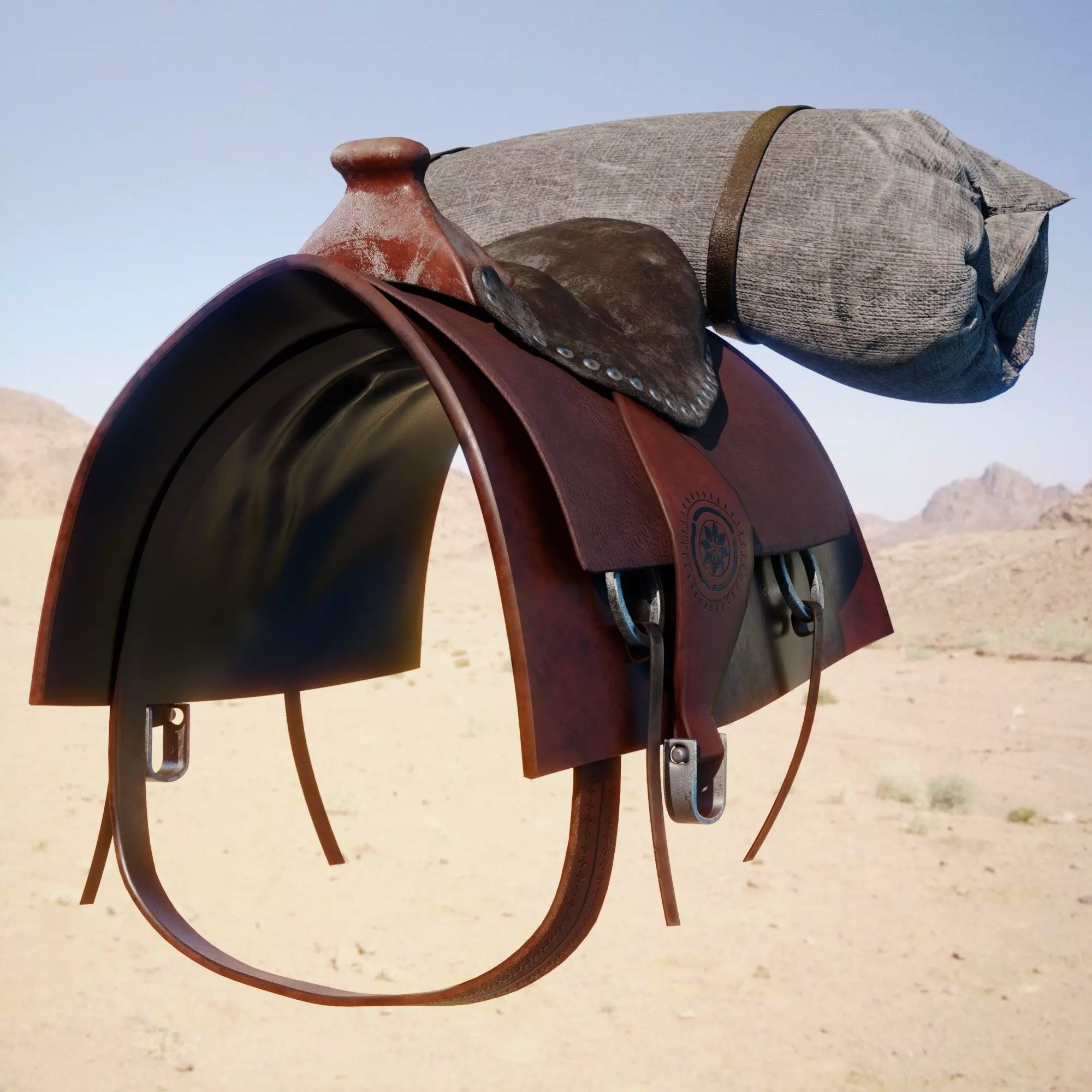 Horse Saddle  Low-poly 3D model_0