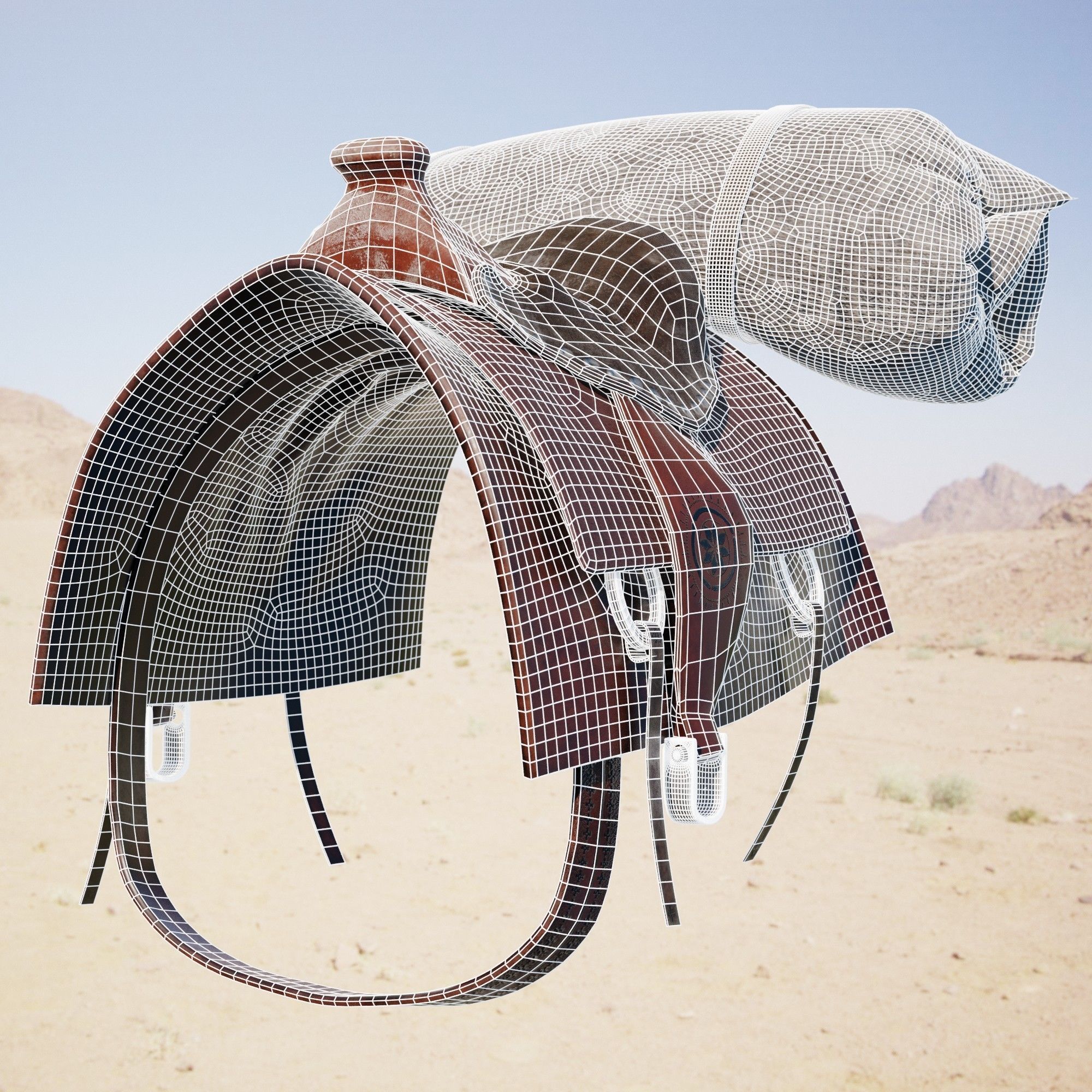 Horse Saddle  Low-poly 3D model_1