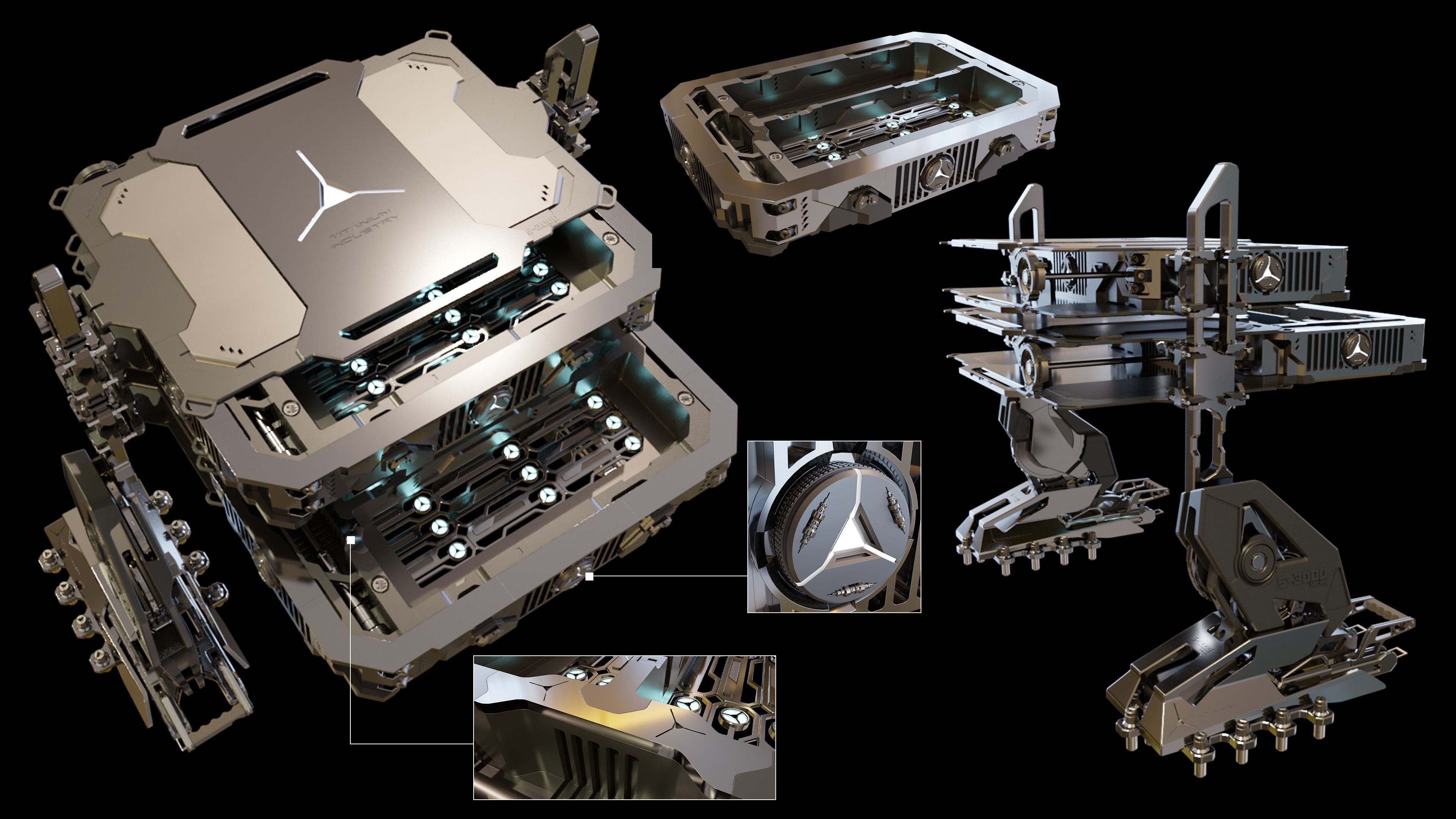 Sci-Fi Computer Station 3D model_9