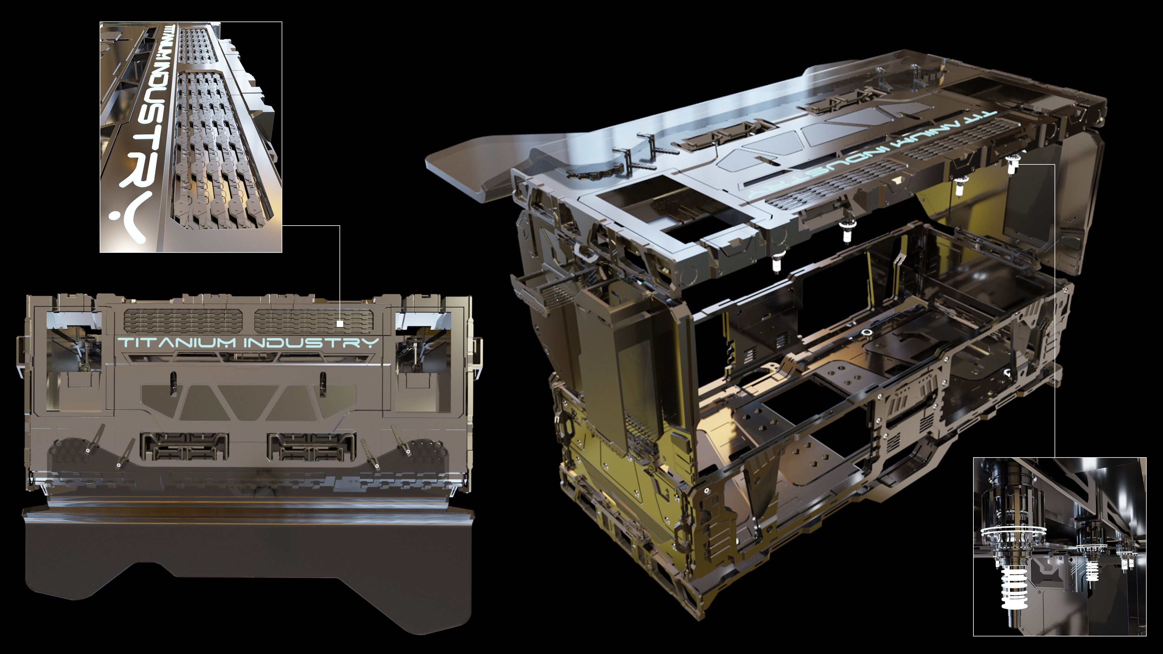Sci-Fi Computer Station 3D model_4