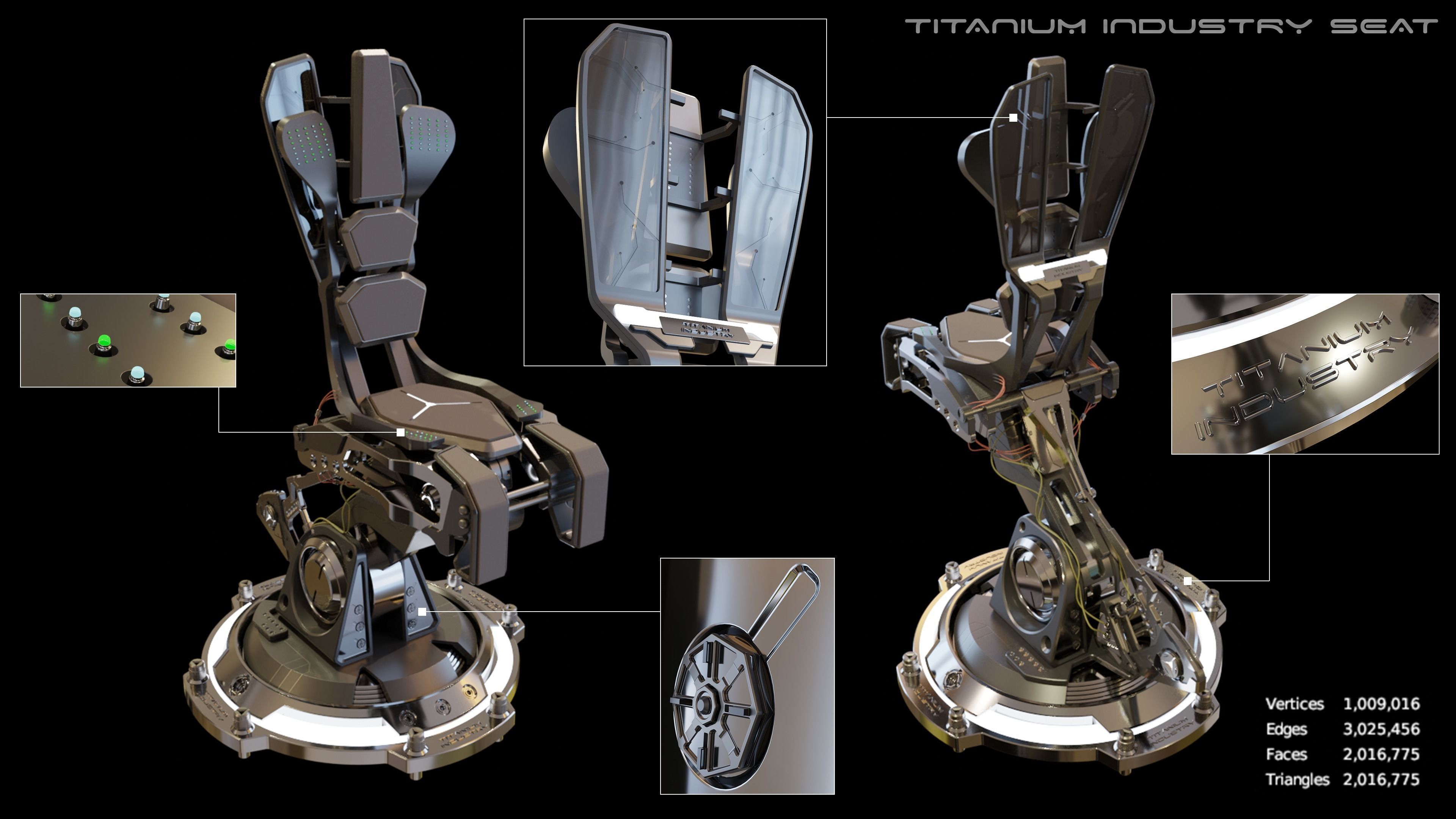 Sci-Fi Computer Station 3D model_2