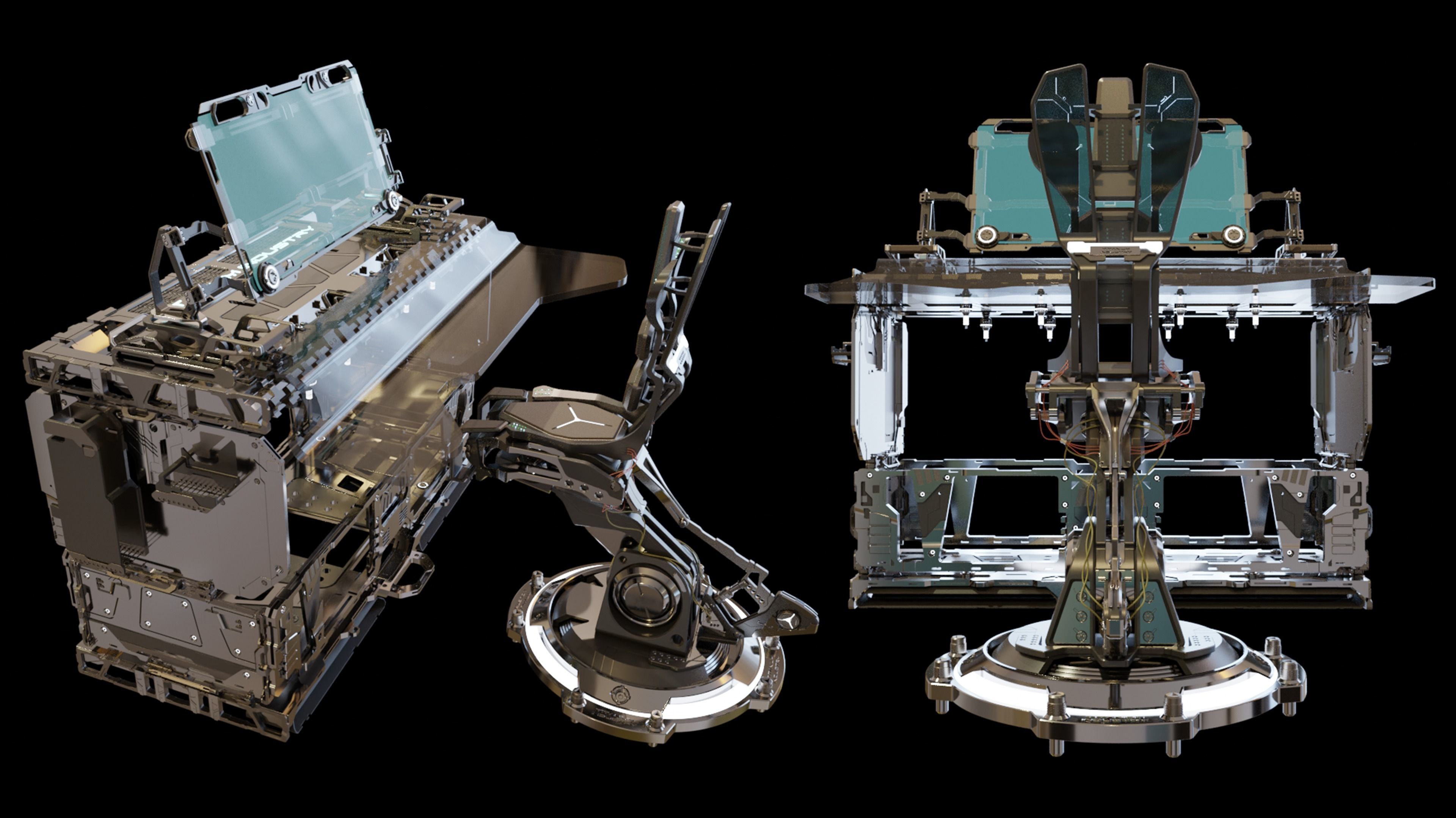 Sci-Fi Computer Station 3D model_7