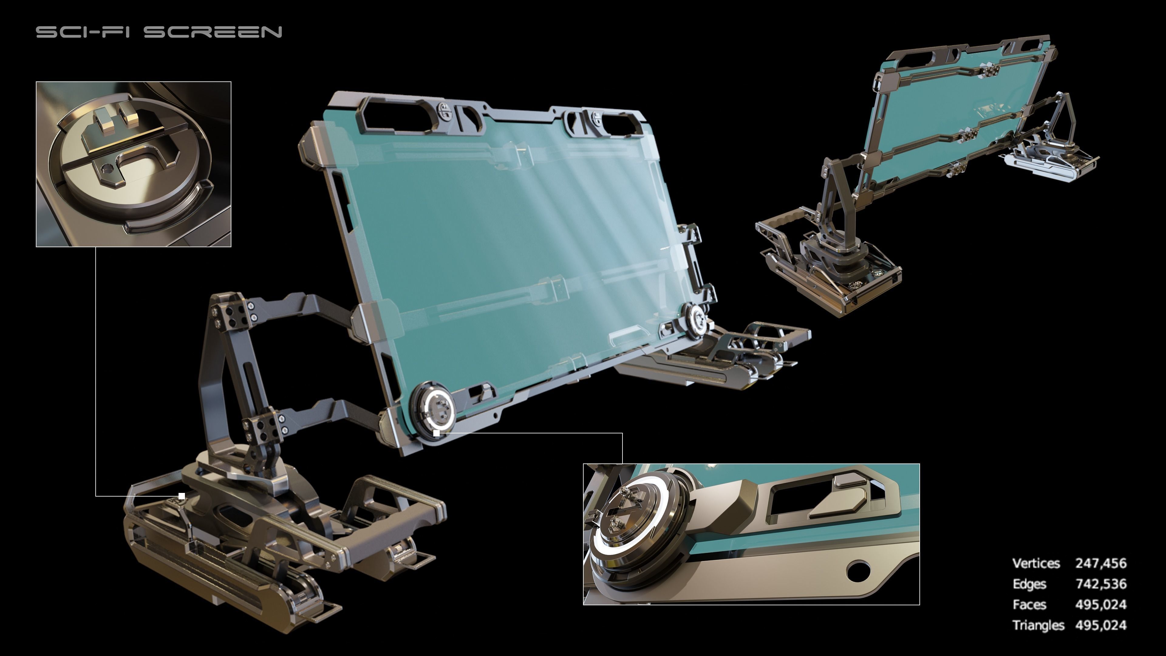 Sci-Fi Computer Station 3D model_6