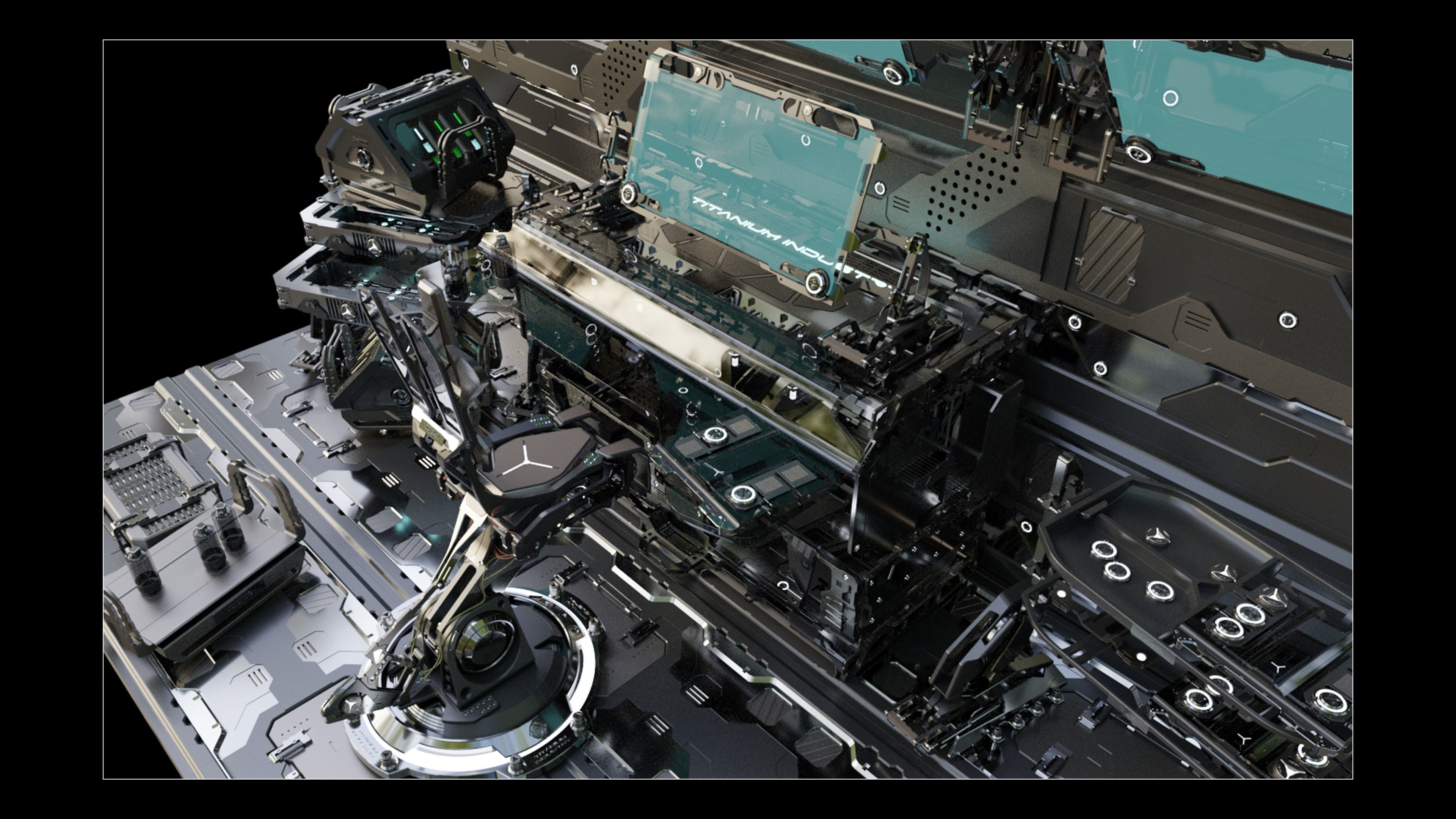 Sci-Fi Computer Station 3D model_17