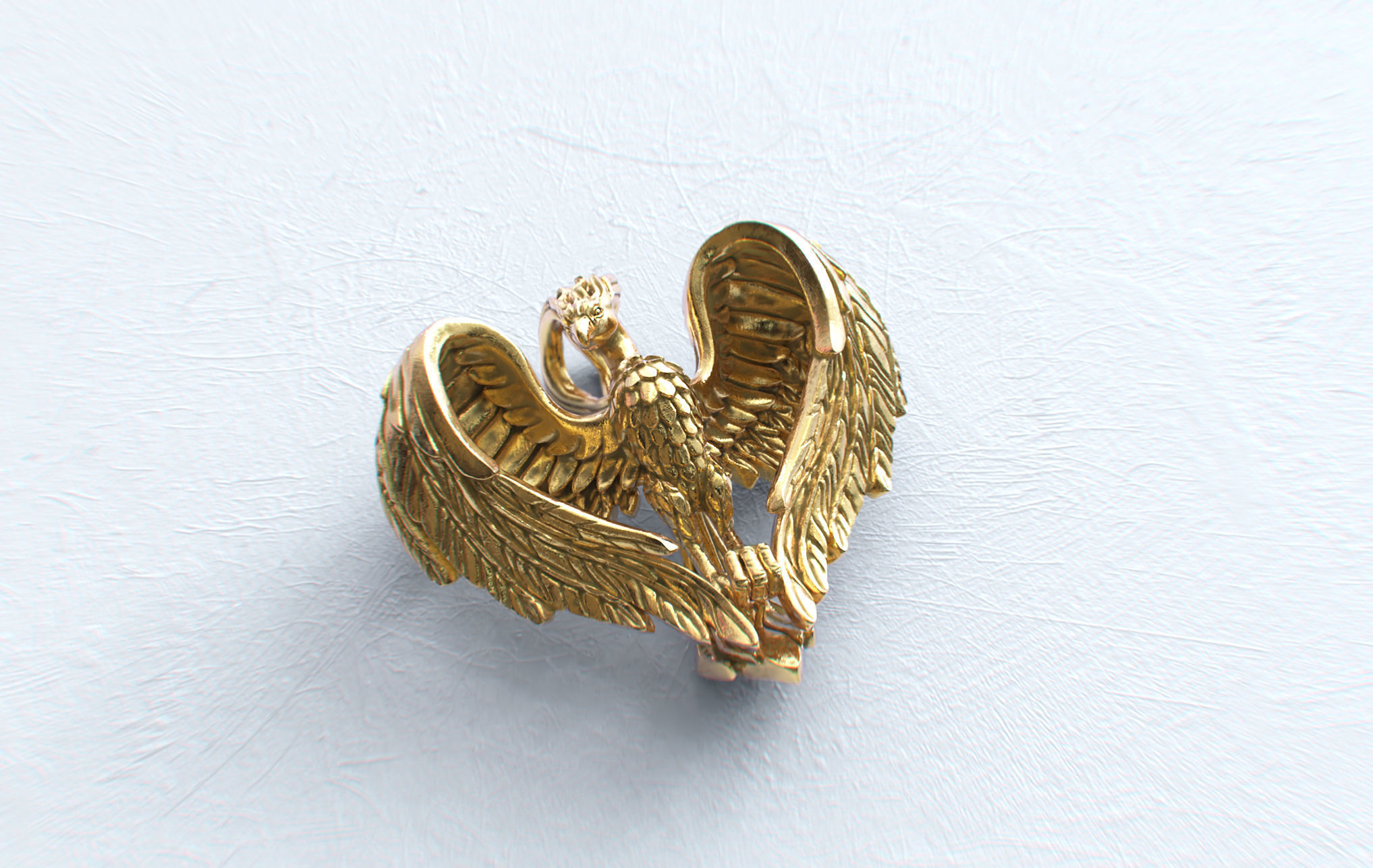 Phoenix Heart Pendant 3D print model_2