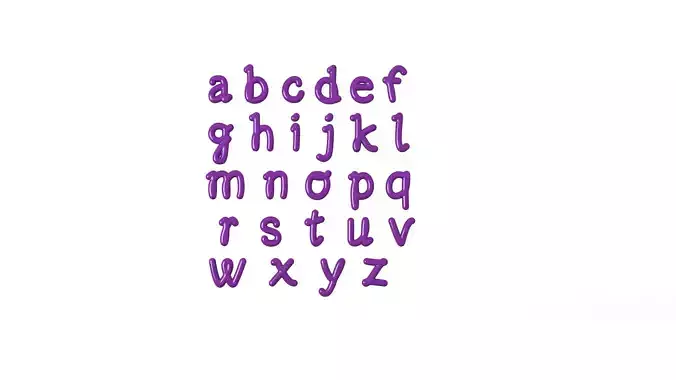 latin alphabet 3D model