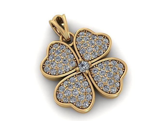 Four-leaf clover Pendants Full Diamond 3D print model