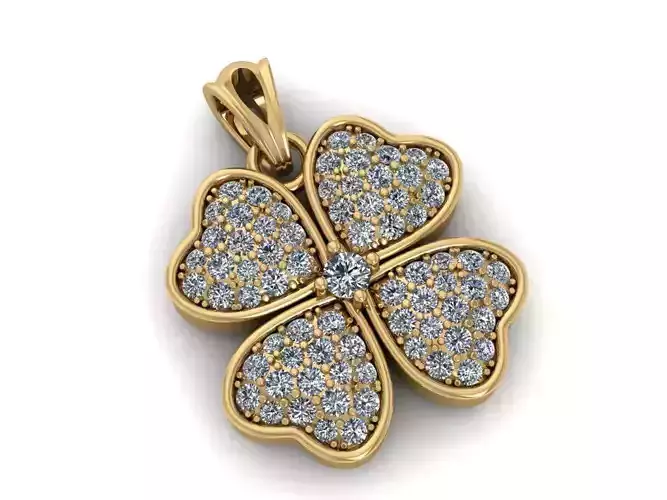 Four-leaf clover Pendants Full Diamond