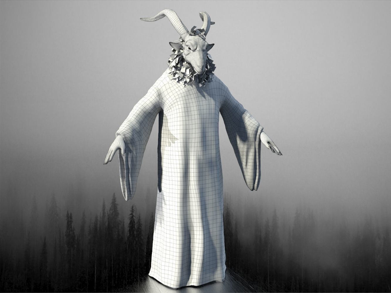 Devil  Low-poly 3D model_8