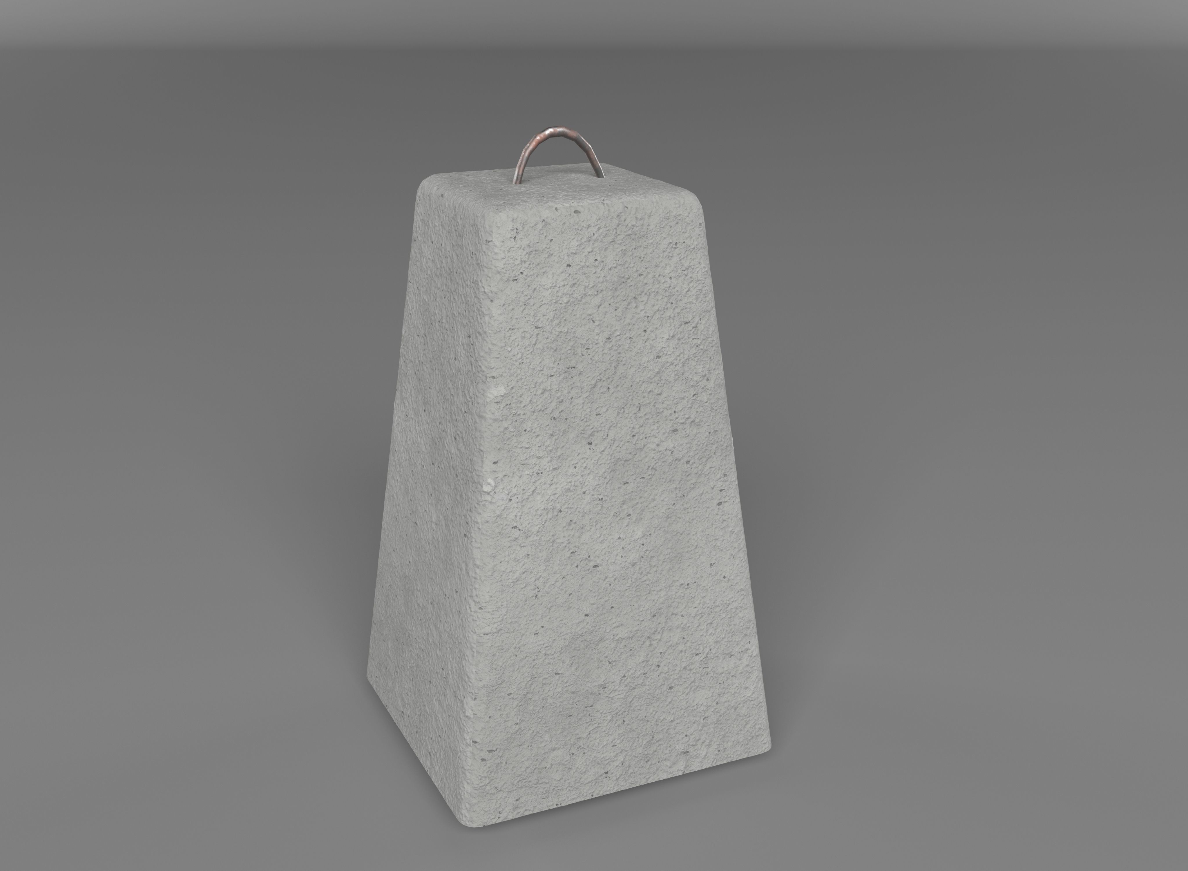 concrete barricade bundle Low-poly 3D model_6