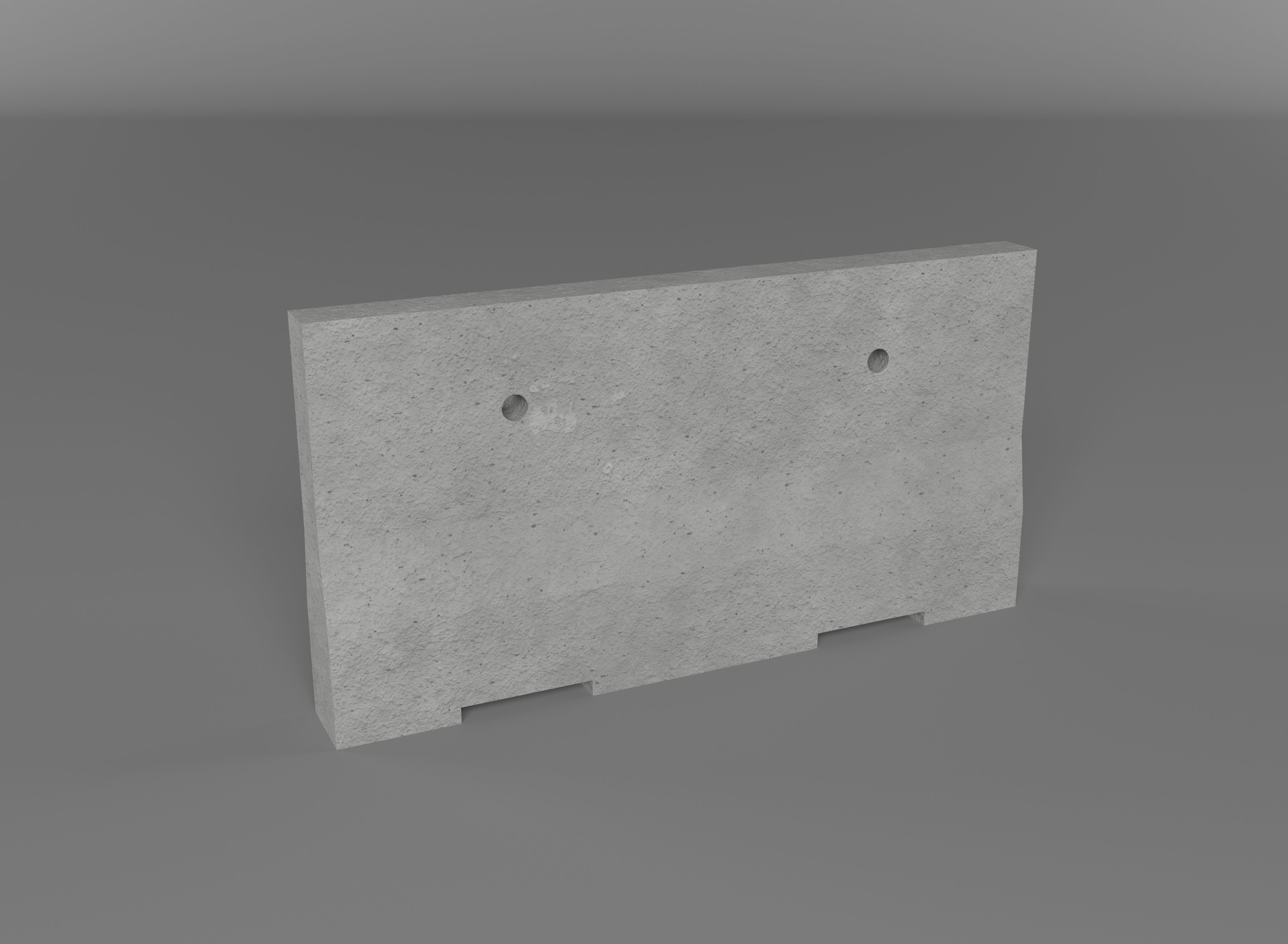 concrete barricade bundle Low-poly 3D model_2