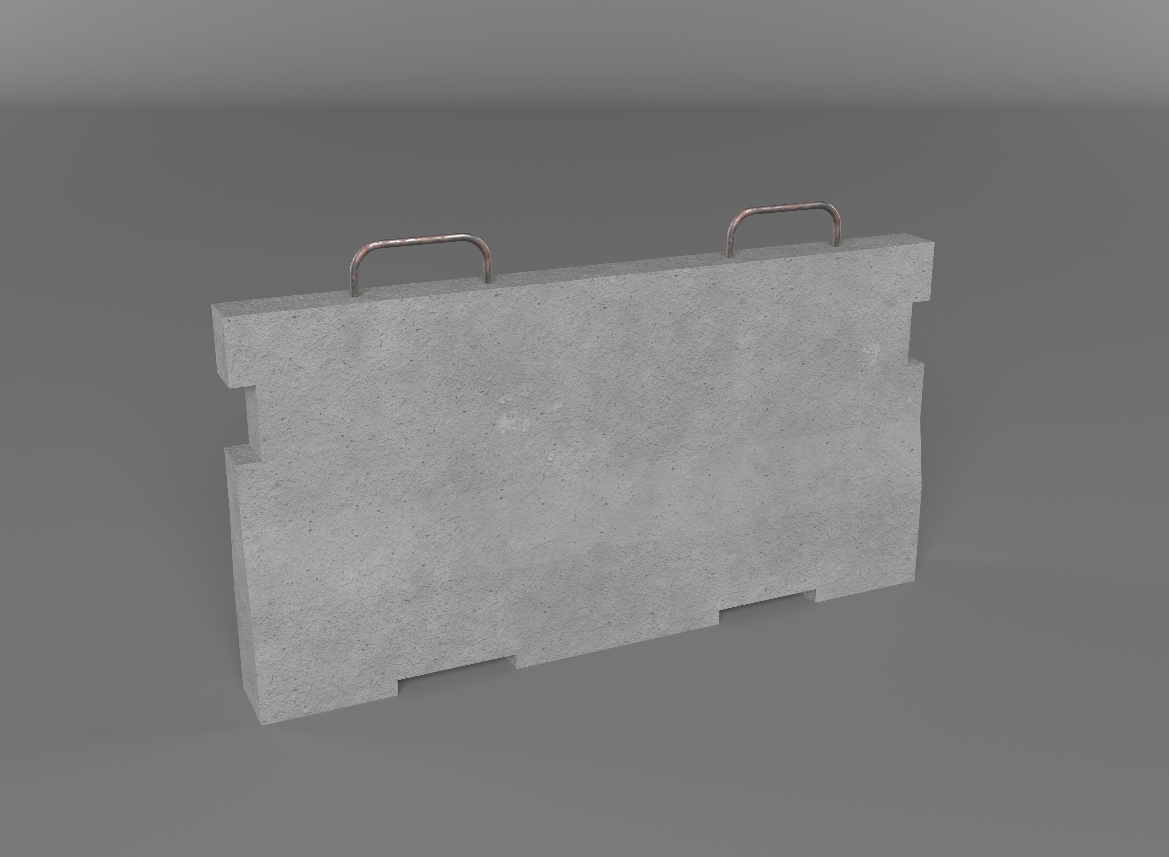 concrete barricade bundle Low-poly 3D model_4