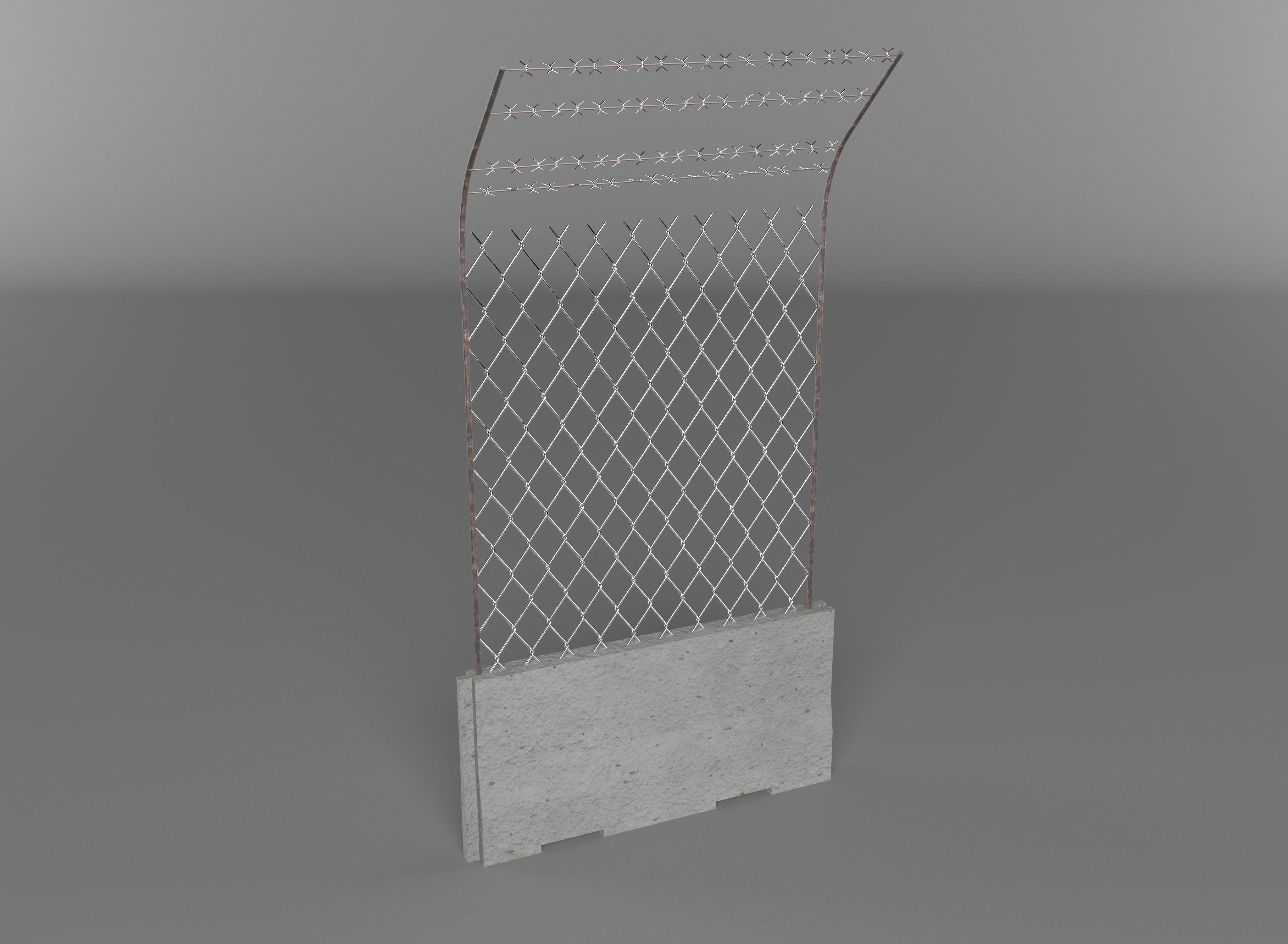 concrete barricade bundle Low-poly 3D model_8