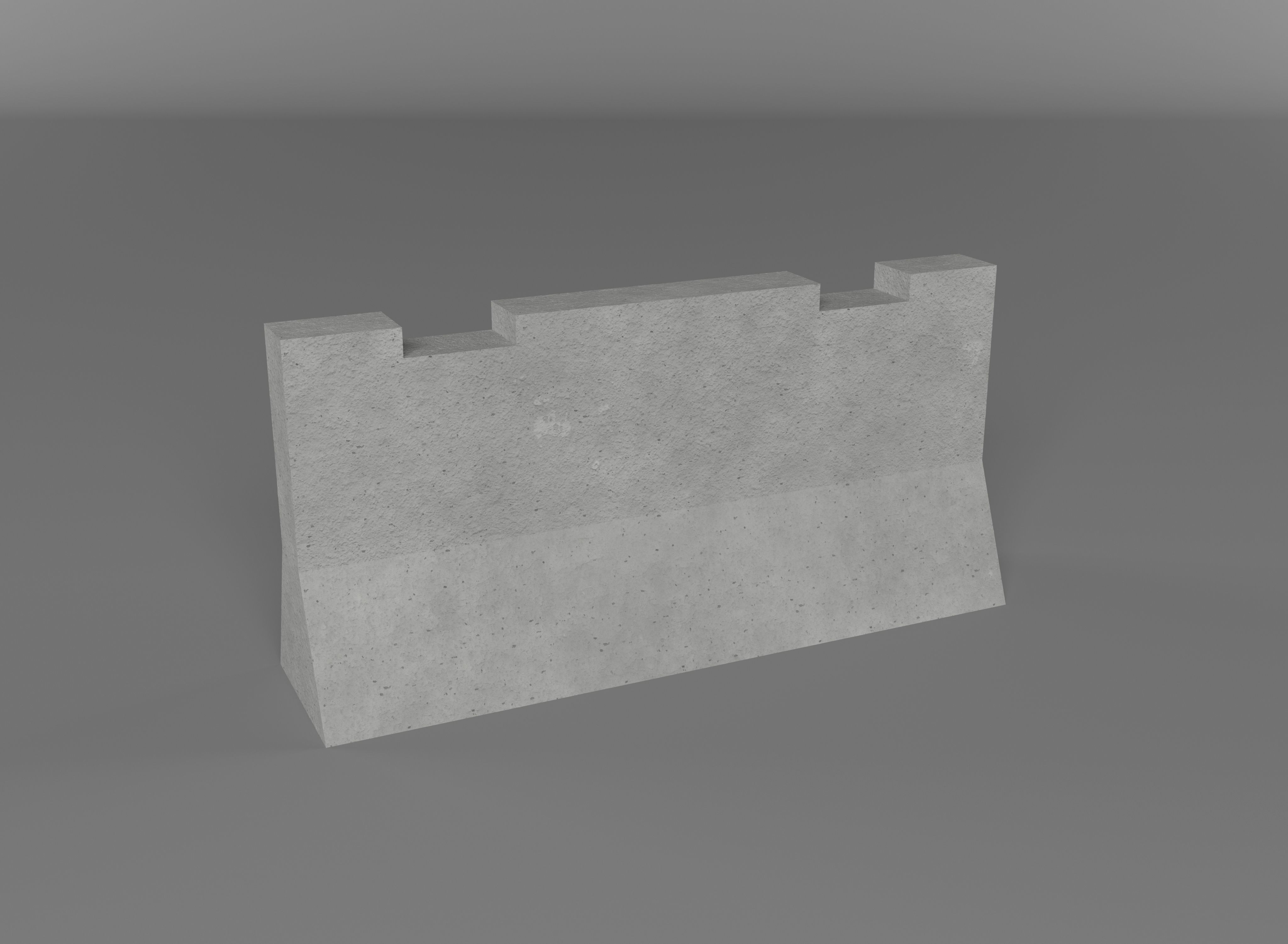 concrete barricade bundle Low-poly 3D model_1