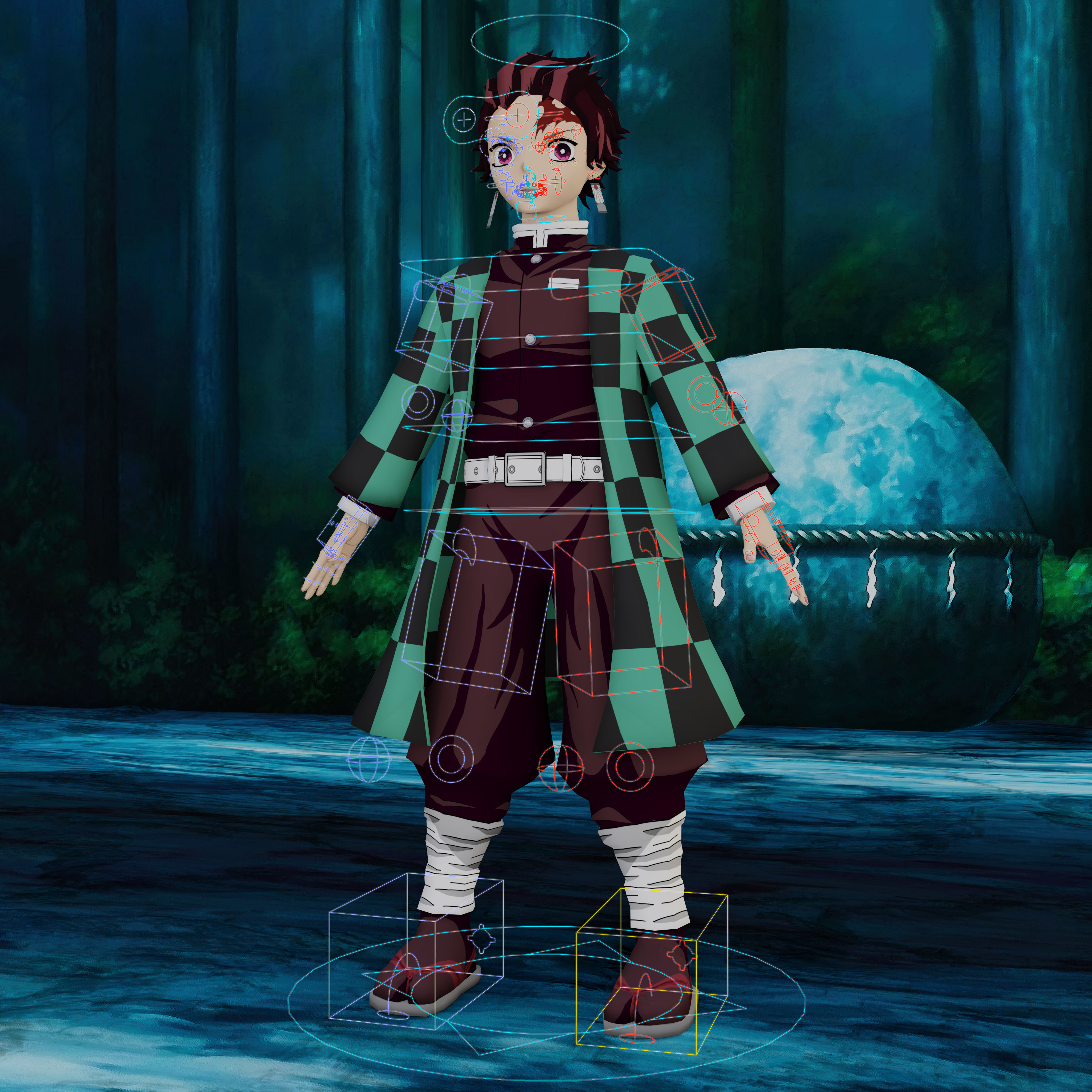 Demon Slayer Tanjiro Rigged Low Poly PBR Low-poly 3D model_5