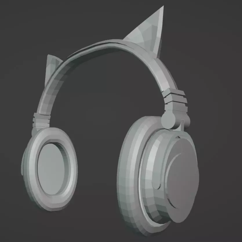 Cat ear headphones Free 3D model_0