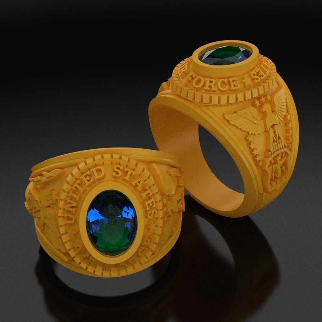 US Air Force Ring 3D print model_3