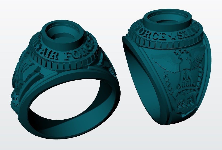 US Air Force Ring 3D print model_7