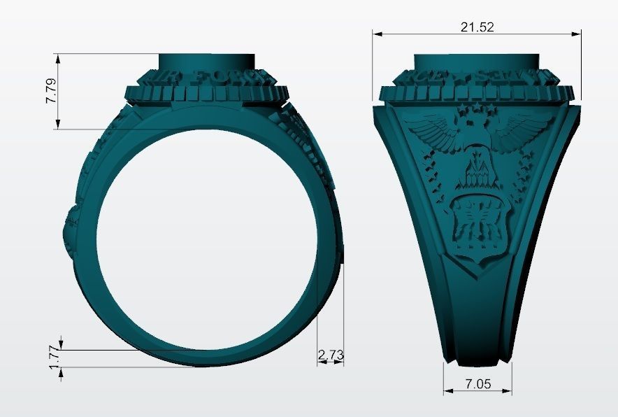 US Air Force Ring 3D print model_5