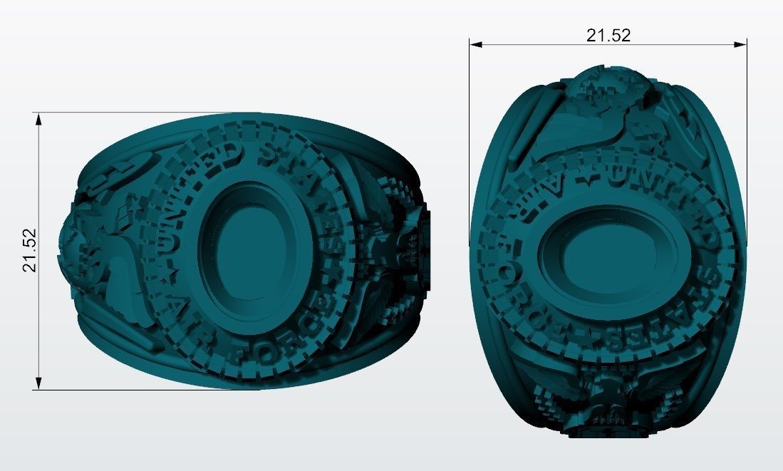 US Air Force Ring 3D print model_6
