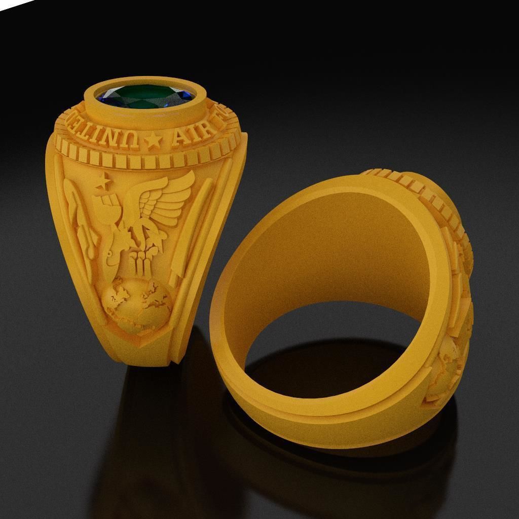 US Air Force Ring 3D print model_4