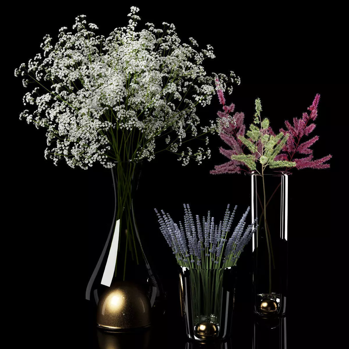 Dry bouquets 3D model_0