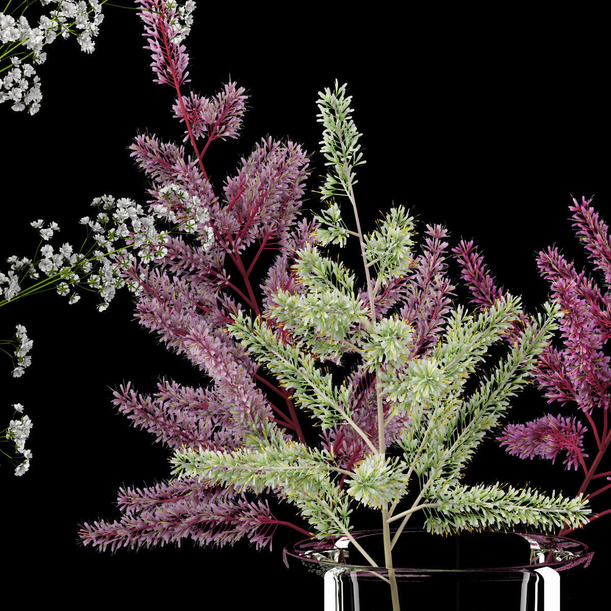 Dry bouquets 3D model_2