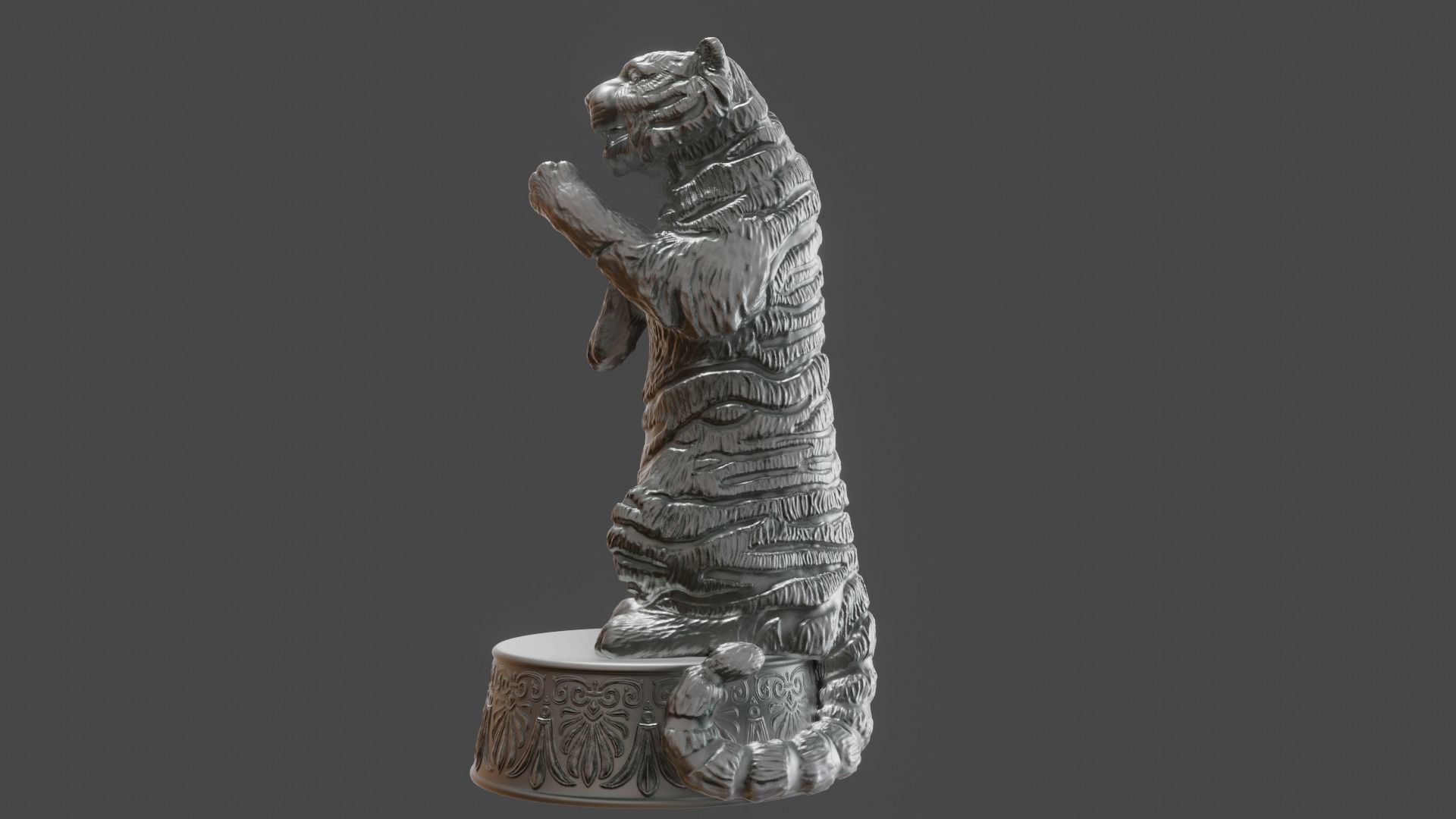 3d figurine of a circus tiger for 3d printing 3D print model_9