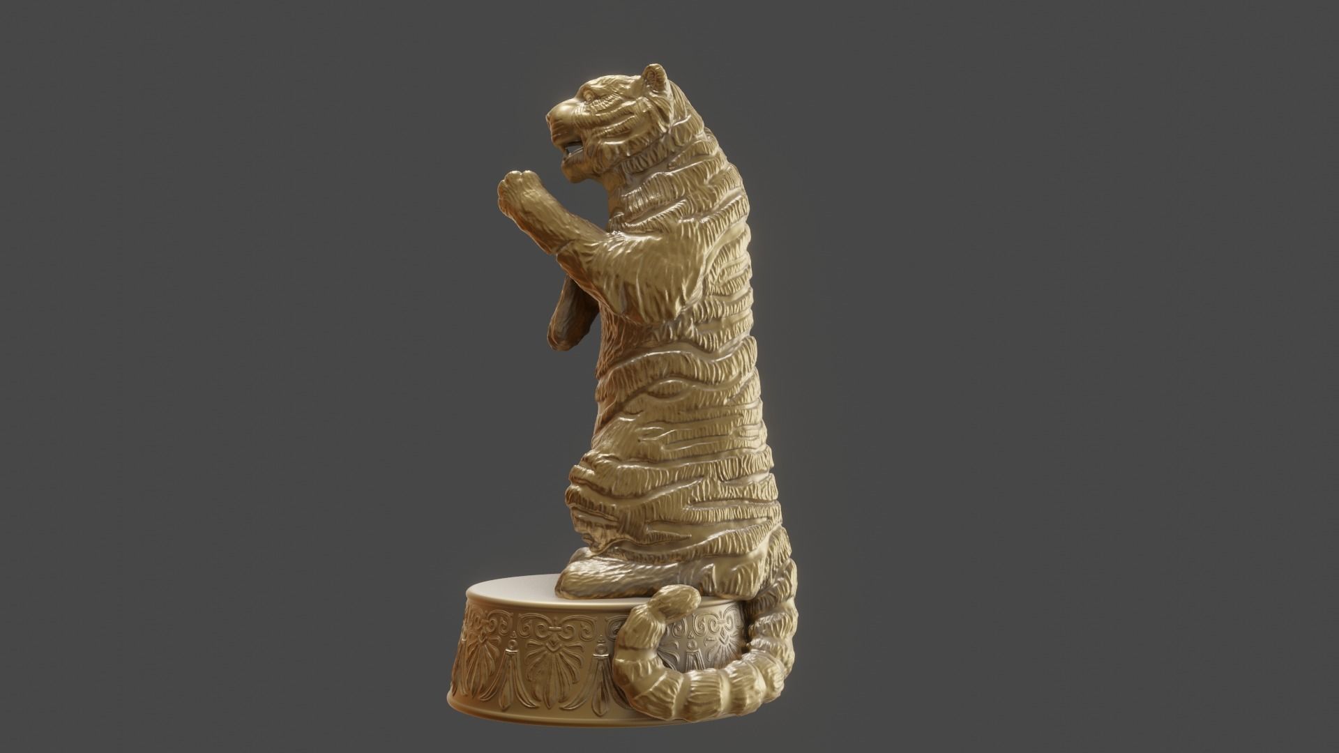 3d figurine of a circus tiger for 3d printing 3D print model_29
