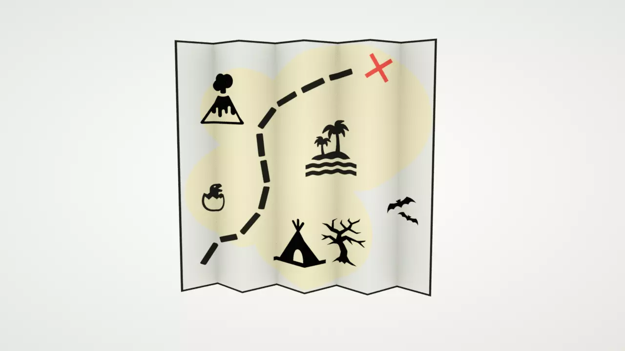 Simple Treasure Map - Mapa do Tesouro Simples Free 3D model