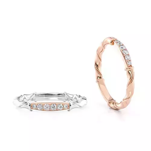 Band ribbon ring with stones printable 3d model combined 3D print model