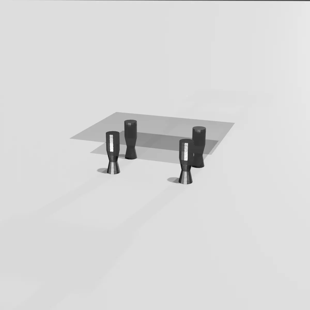Glass table Low-poly 3D model_0