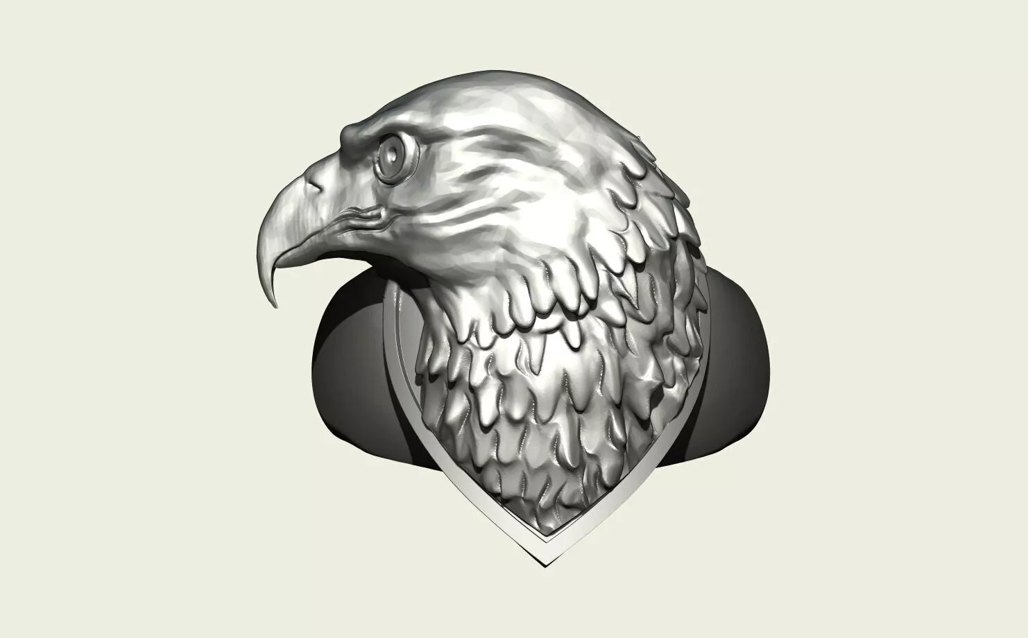 Eagle shield ring 3D print model