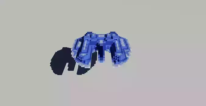 3d voxel space ship 3D model