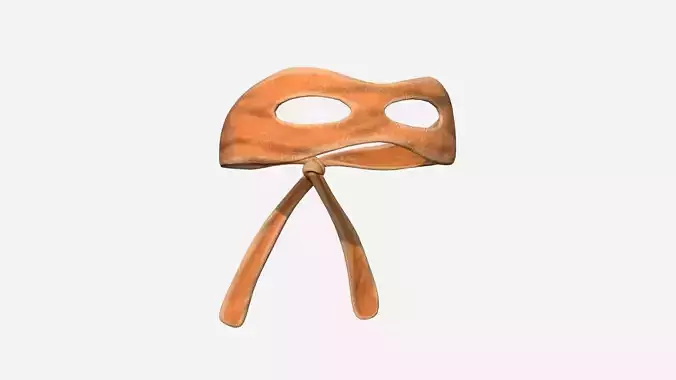 Turtle Ninja Mask 02 Orange - Bandana Character Design Low-poly 3D model