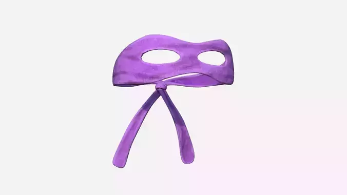 Turtle Ninja Mask 04 Purple - Bandana Character Design Low-poly 3D model