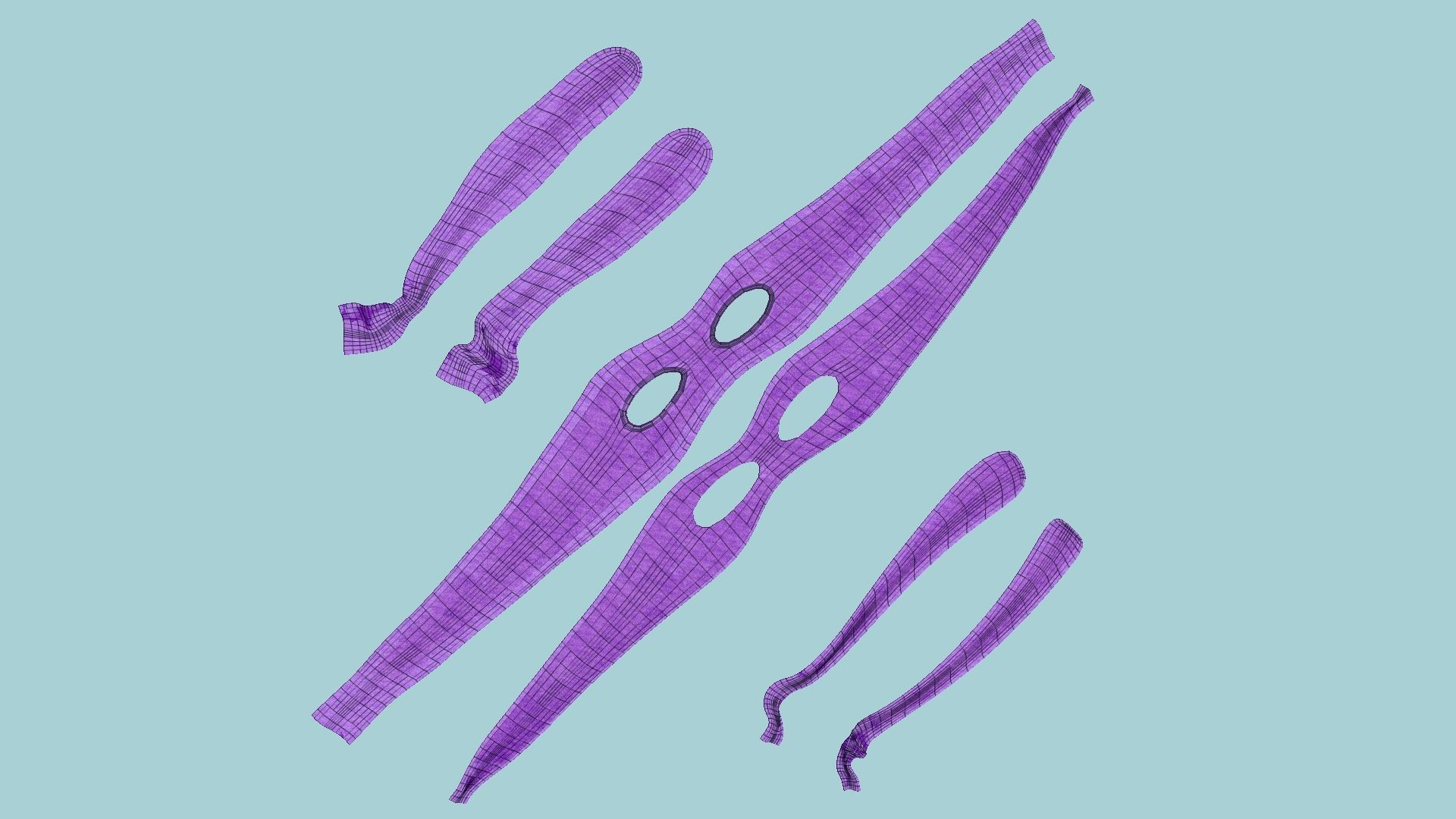 Turtle Ninja Mask 04 Purple - Bandana Character Design Low-poly 3D model_5