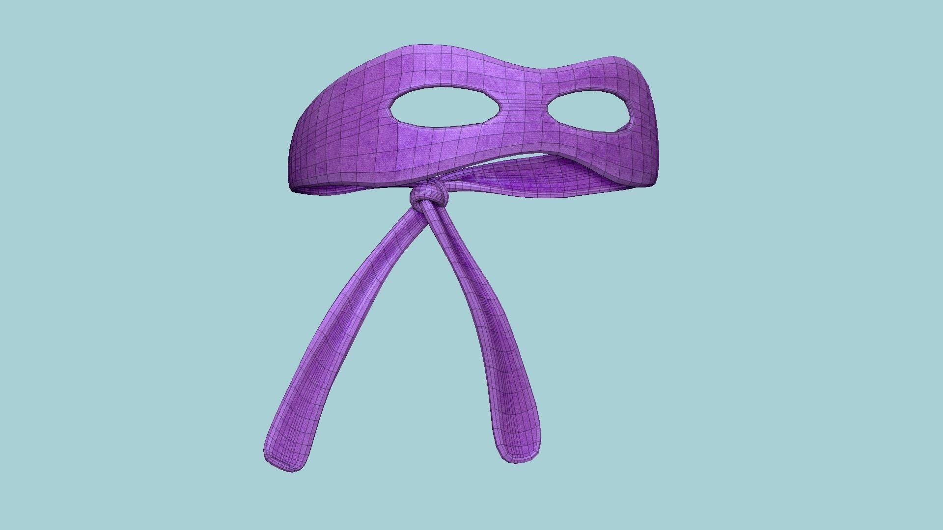 Turtle Ninja Mask 04 Purple - Bandana Character Design Low-poly 3D model_6