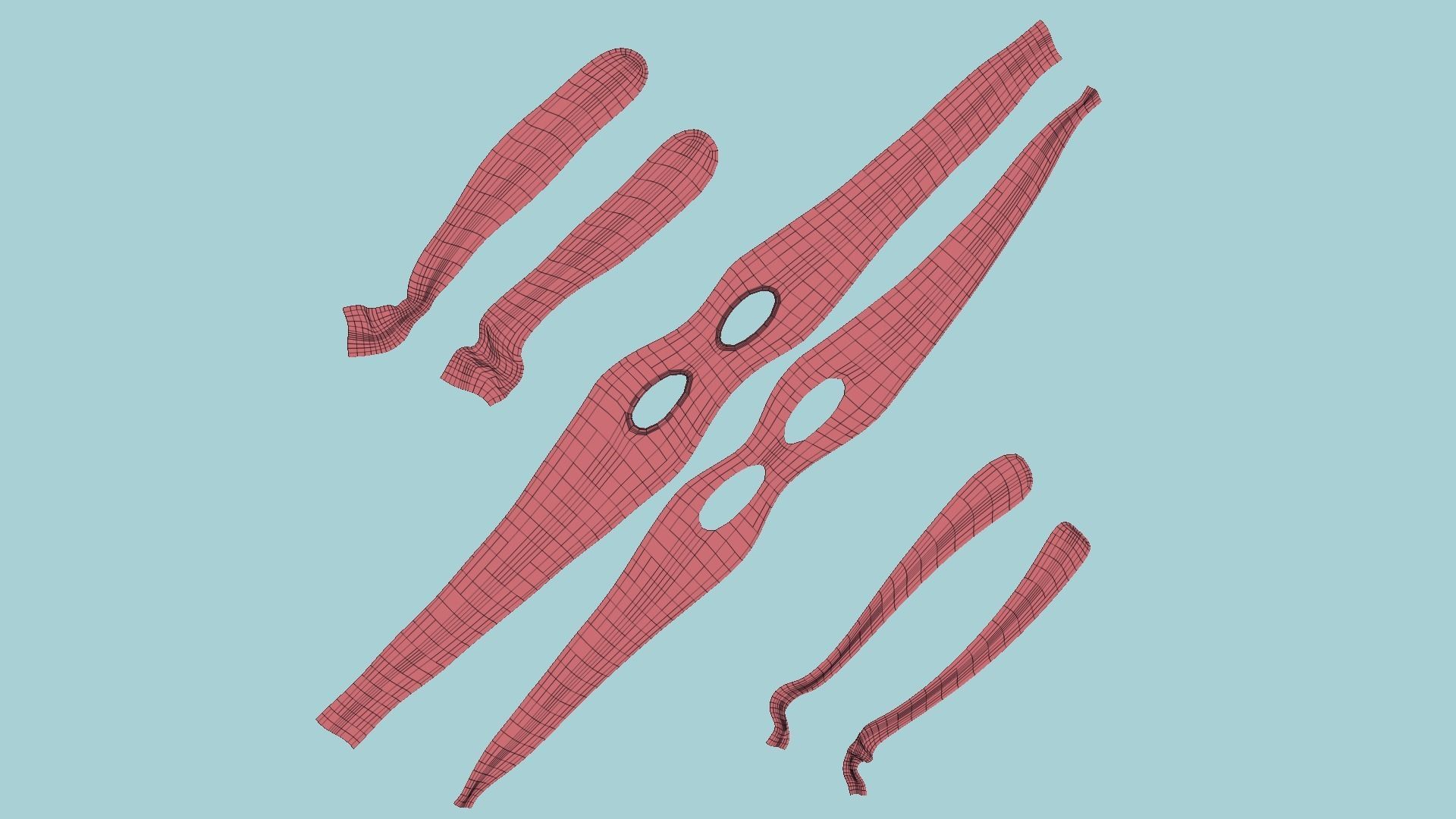 Turtle Ninja Mask 04 Purple - Bandana Character Design Low-poly 3D model_11