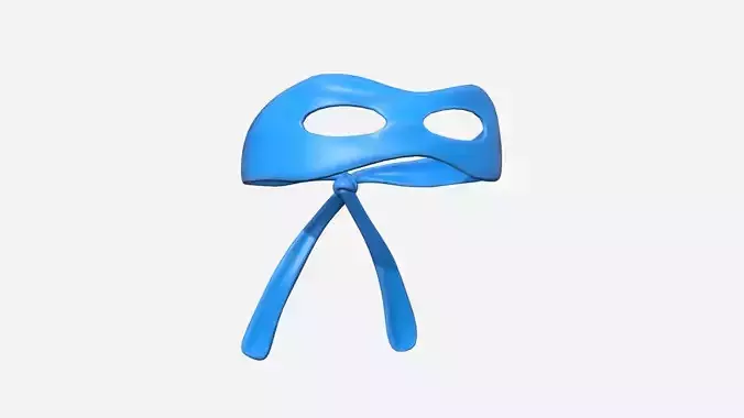 Turtle Ninja Mask 05 Blue Cartoon - Bandana Character Design Low-poly 3D model