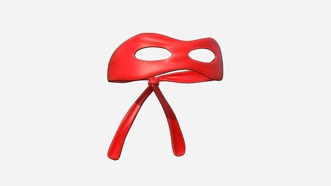 Turtle Ninja Mask 07 Red Cartoon - Bandana Character Design Low-poly 3D model