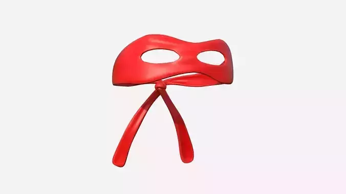 Turtle Ninja Mask 07 Red Cartoon - Bandana Character Design Low-poly 3D model