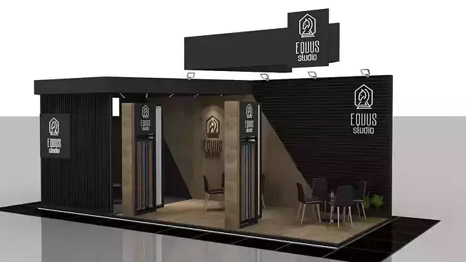 Booth Exhibition Stand 3 Side Open  Stall 900x350xm Height 350cm