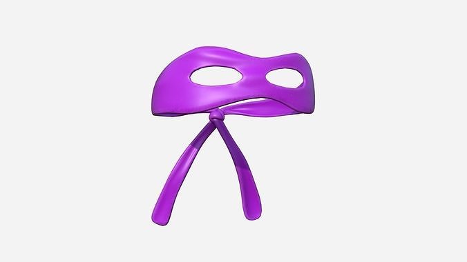 Turtle Ninja Mask 08 Purple - Bandana Character Design Low-poly 3D model