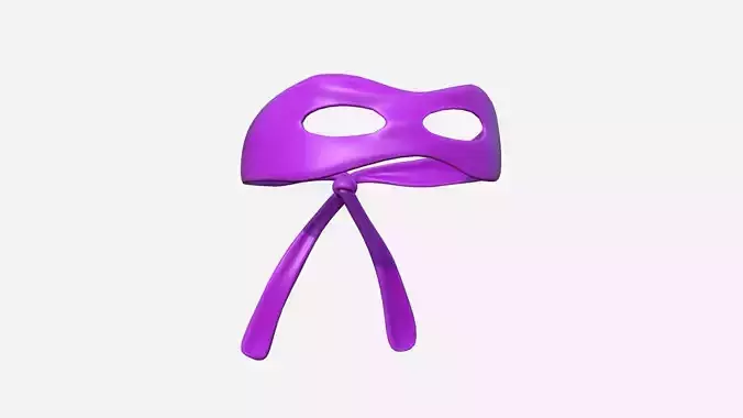 Turtle Ninja Mask 08 Purple - Bandana Character Design Low-poly 3D model