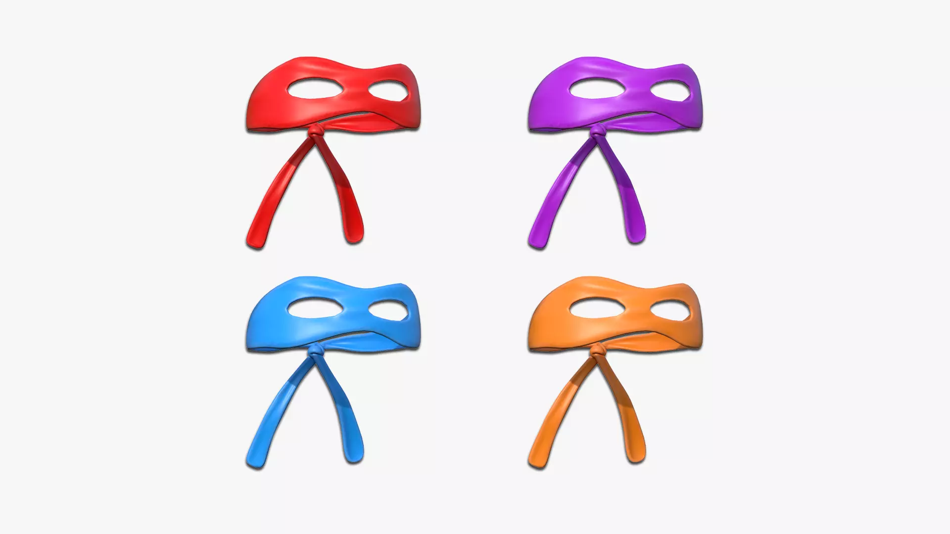3D Model Pack 04 Turtle Ninja Masks Cartoon - Bandana Character Design ...