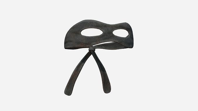 Bandit Ninja Mask 09 Black Dirt - Bandana Character Design Low-poly 3D model