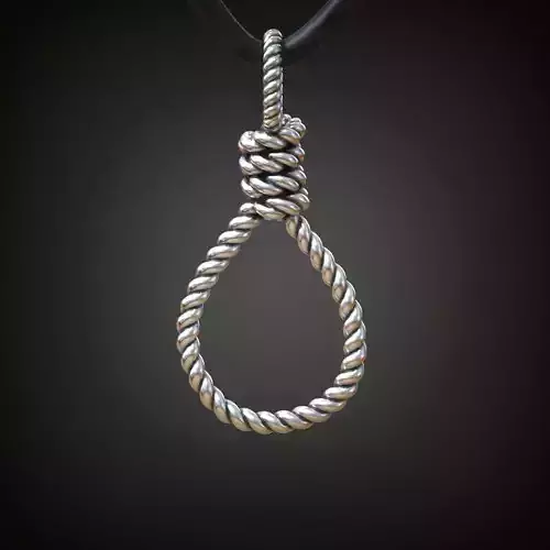Running knot lasso gallows rope pendant